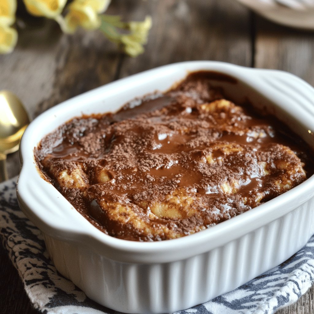 Pudding de pain vanillé au chocolat