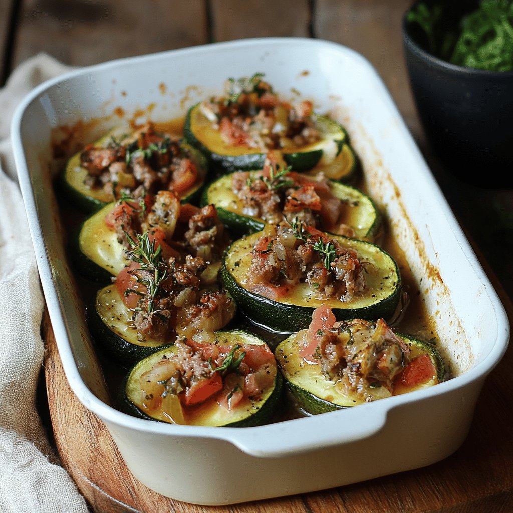 Courgettes farcies à la viande