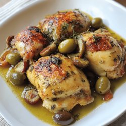 Poulet aux olives au four