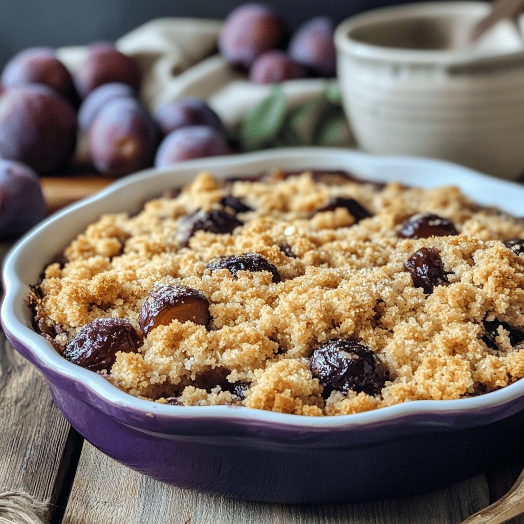 Crumble aux prunes maison