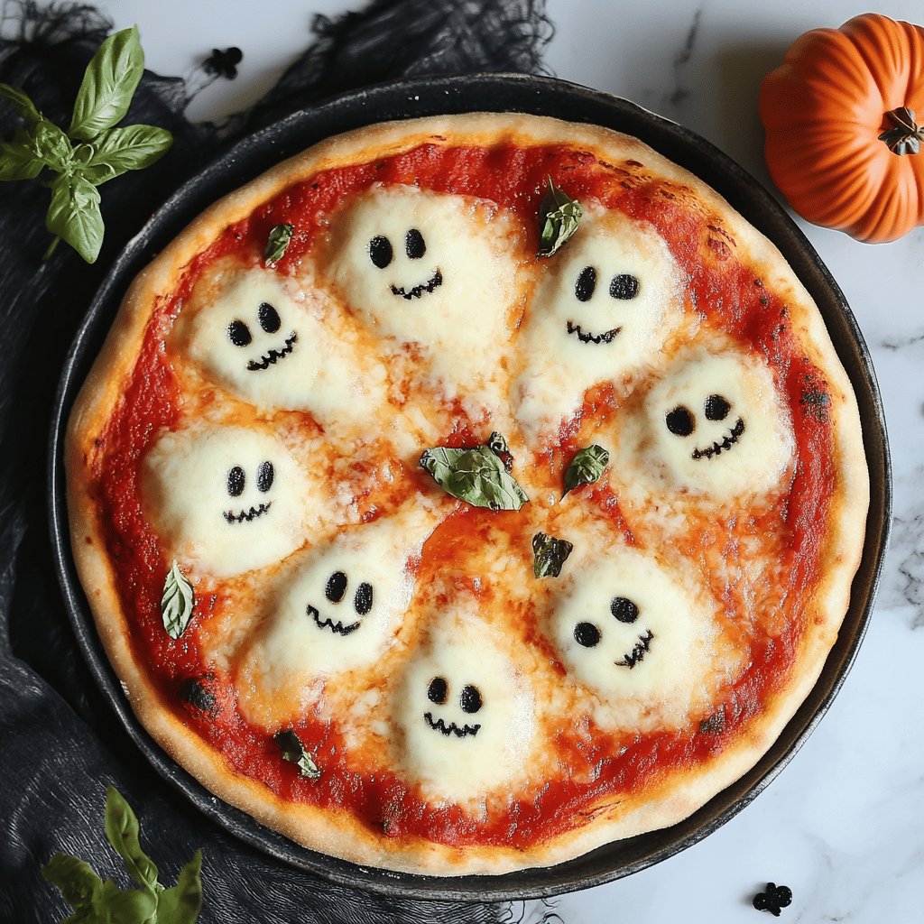 Pizza Halloween Fantômes Mozzarella