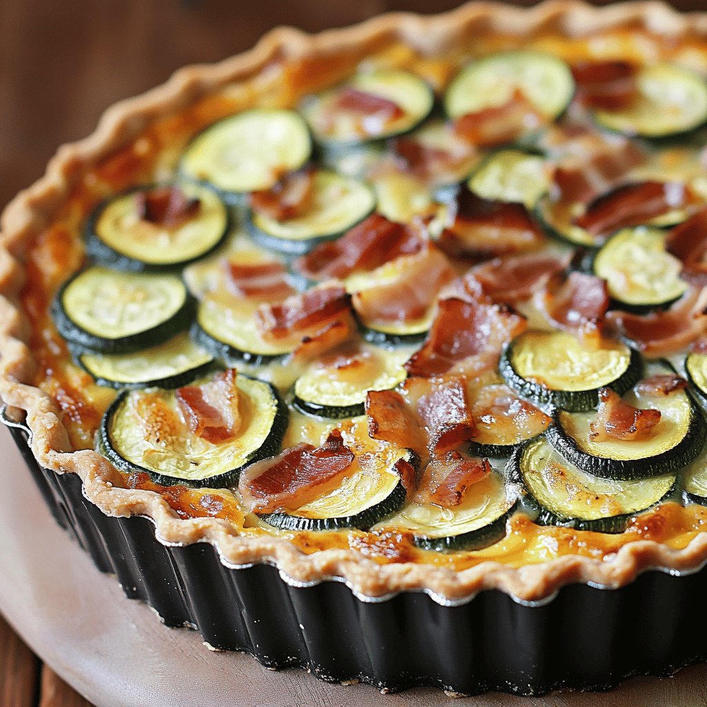 Quiche courgettes et lardons
