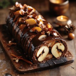 Bûche de Noël Chocolat et Poires