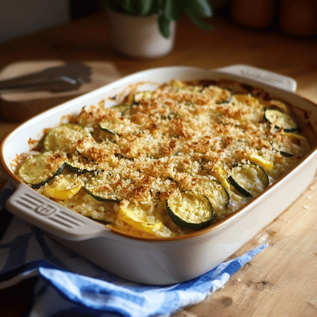 Gratin de riz-courgettes au bœuf