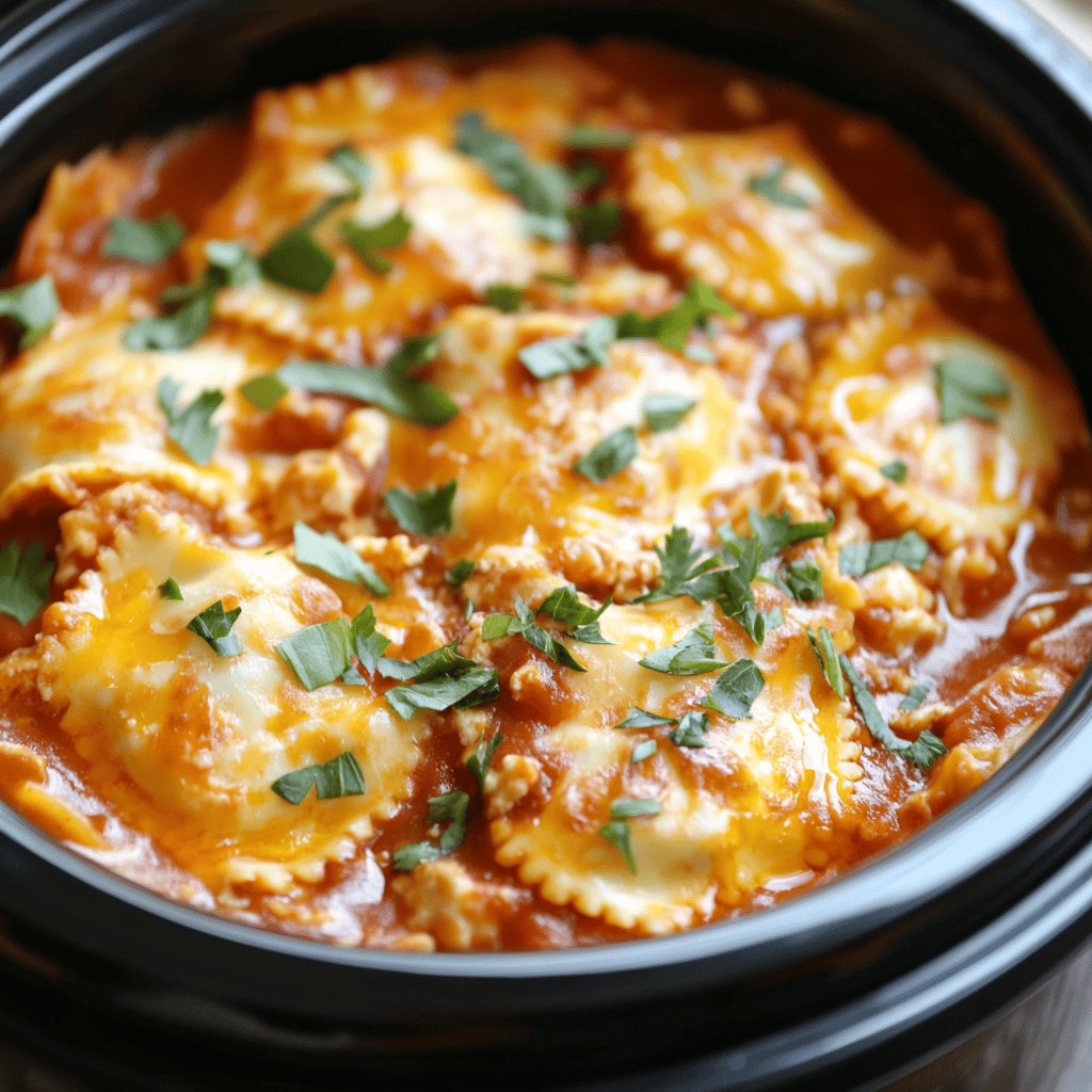 Slow Cooker Ravioli Lasagna