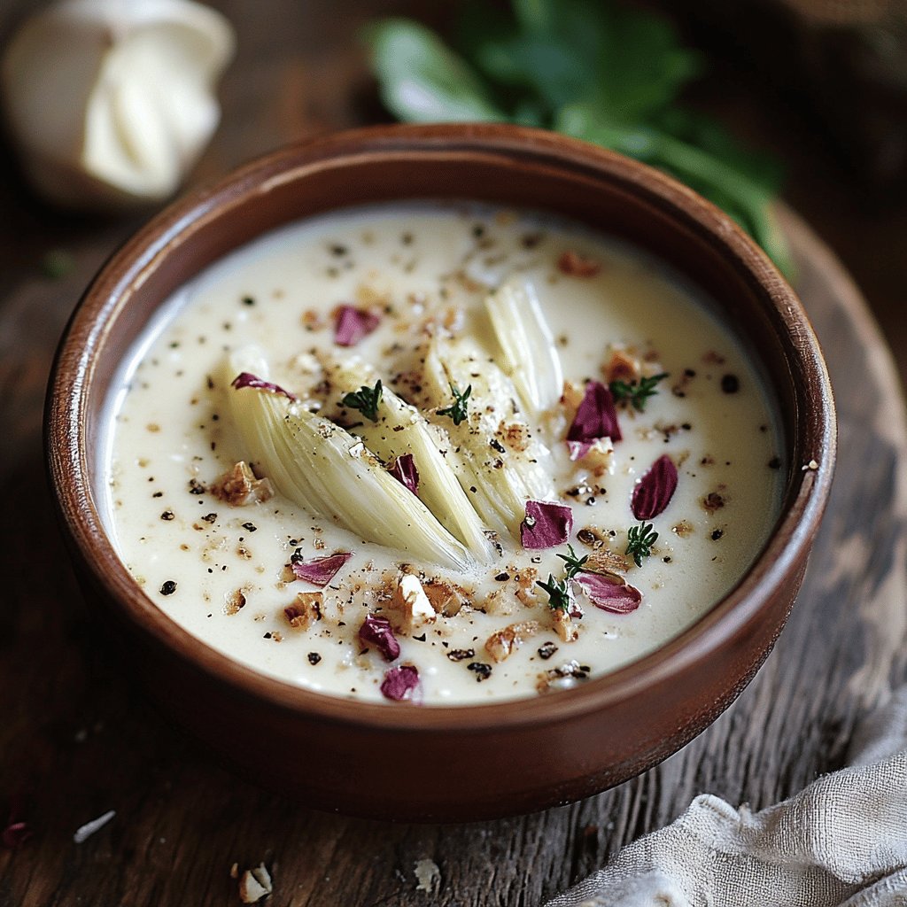 Velouté d'endives au roquefort