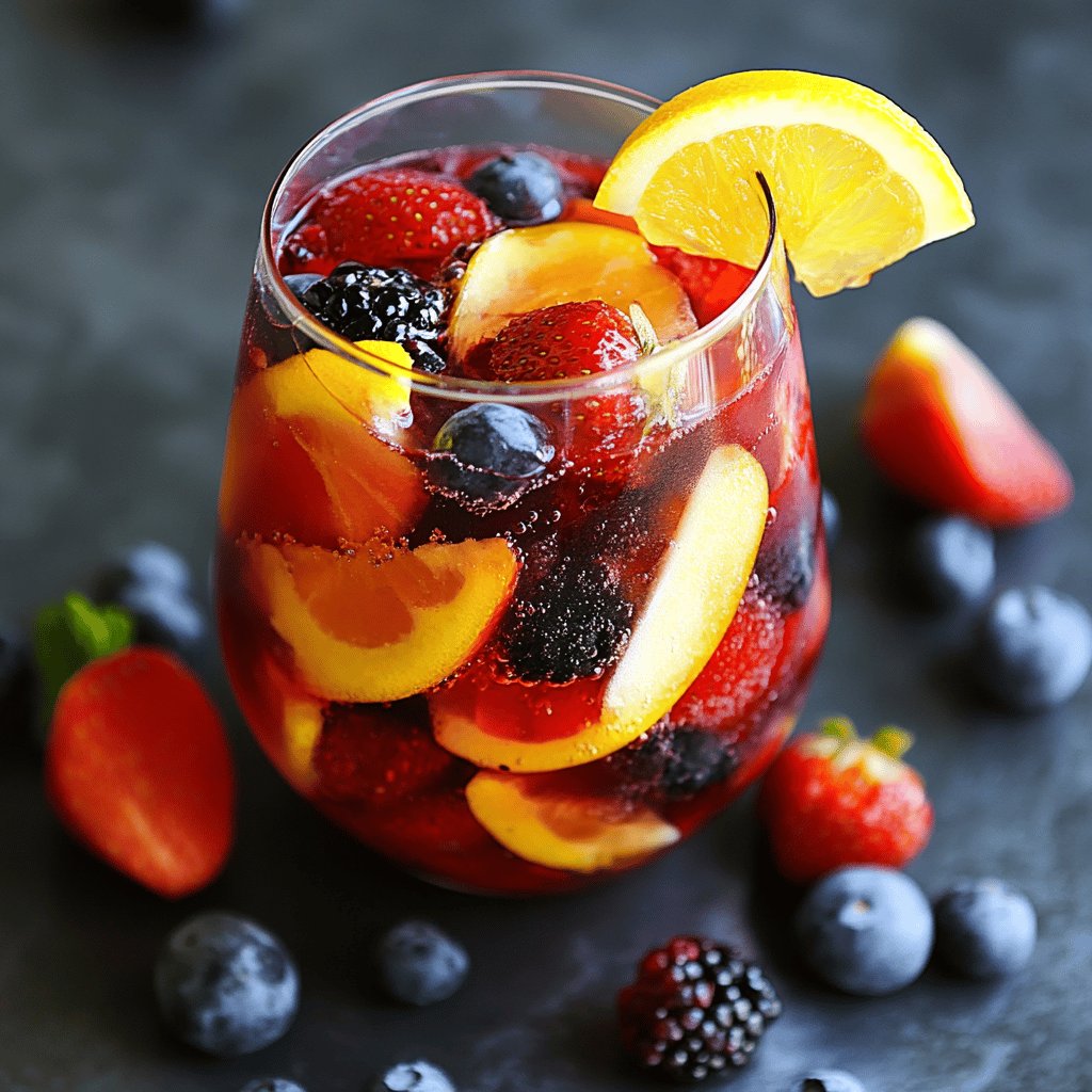 Sangria sans alcool rafraîchissante