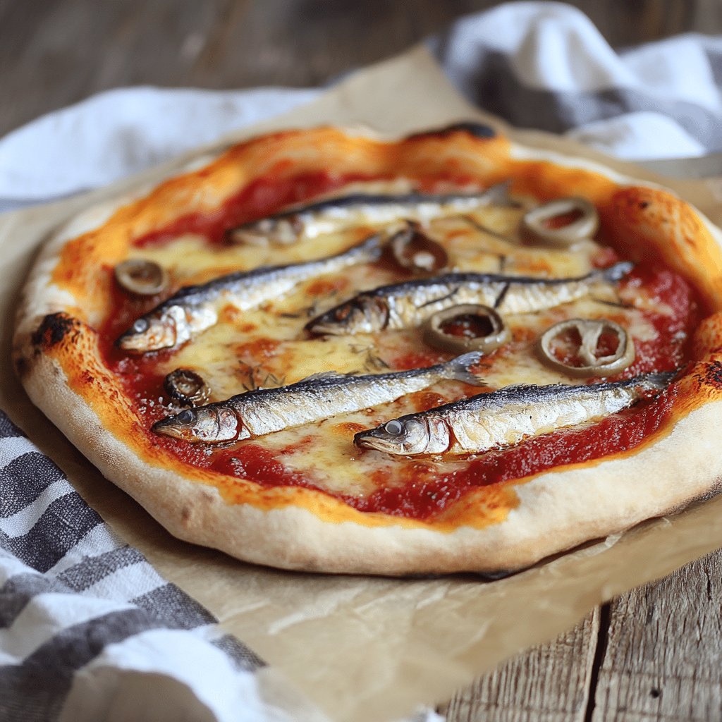 Pizza aux anchois et câpres