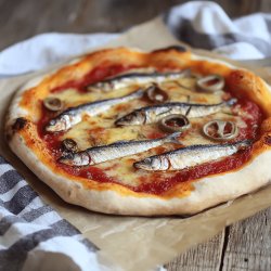 Pizza aux anchois et câpres