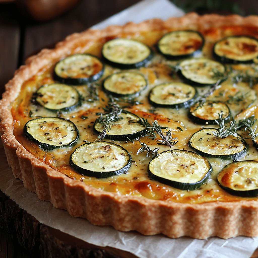 Tarte aux courgettes et moutarde