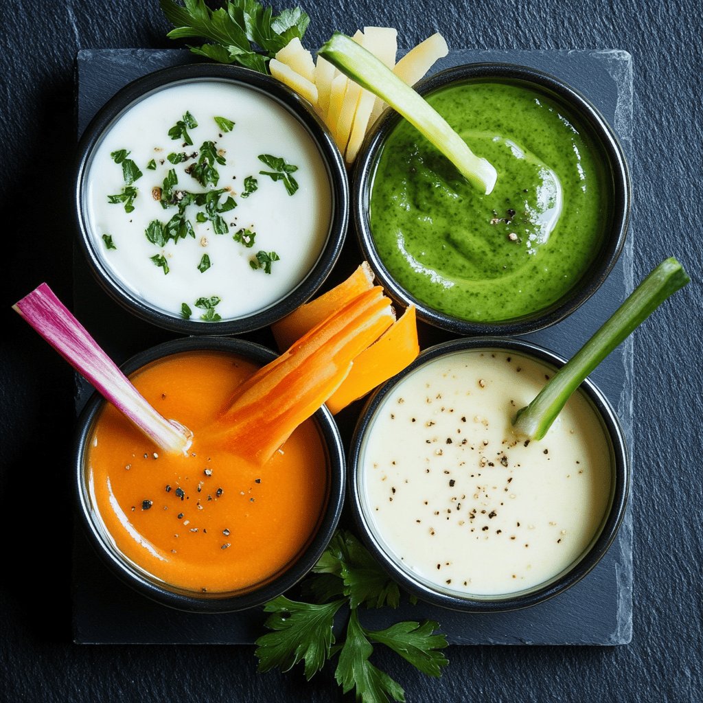 Dips de légumes et sauces apéritives