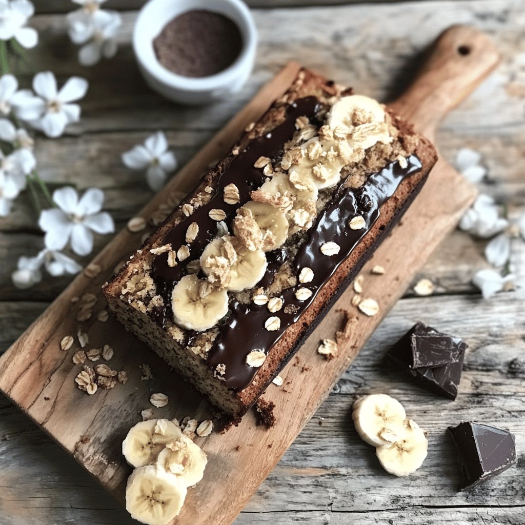 Banana bread au chocolat et avoine