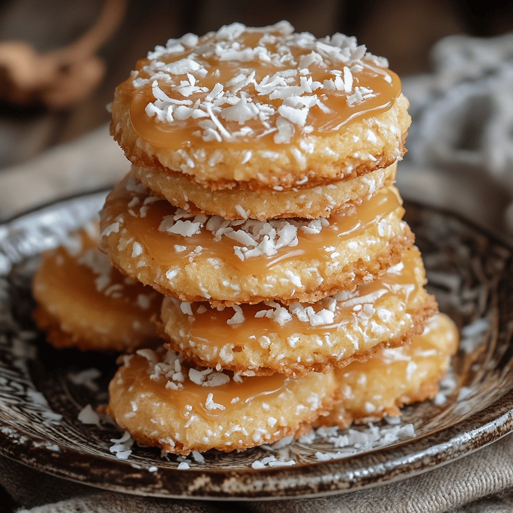 Homemade Caramel Coconut Cookies