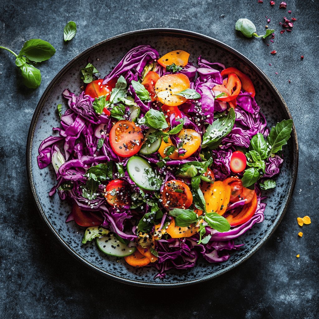 Colorful Purple Cabbage Salad