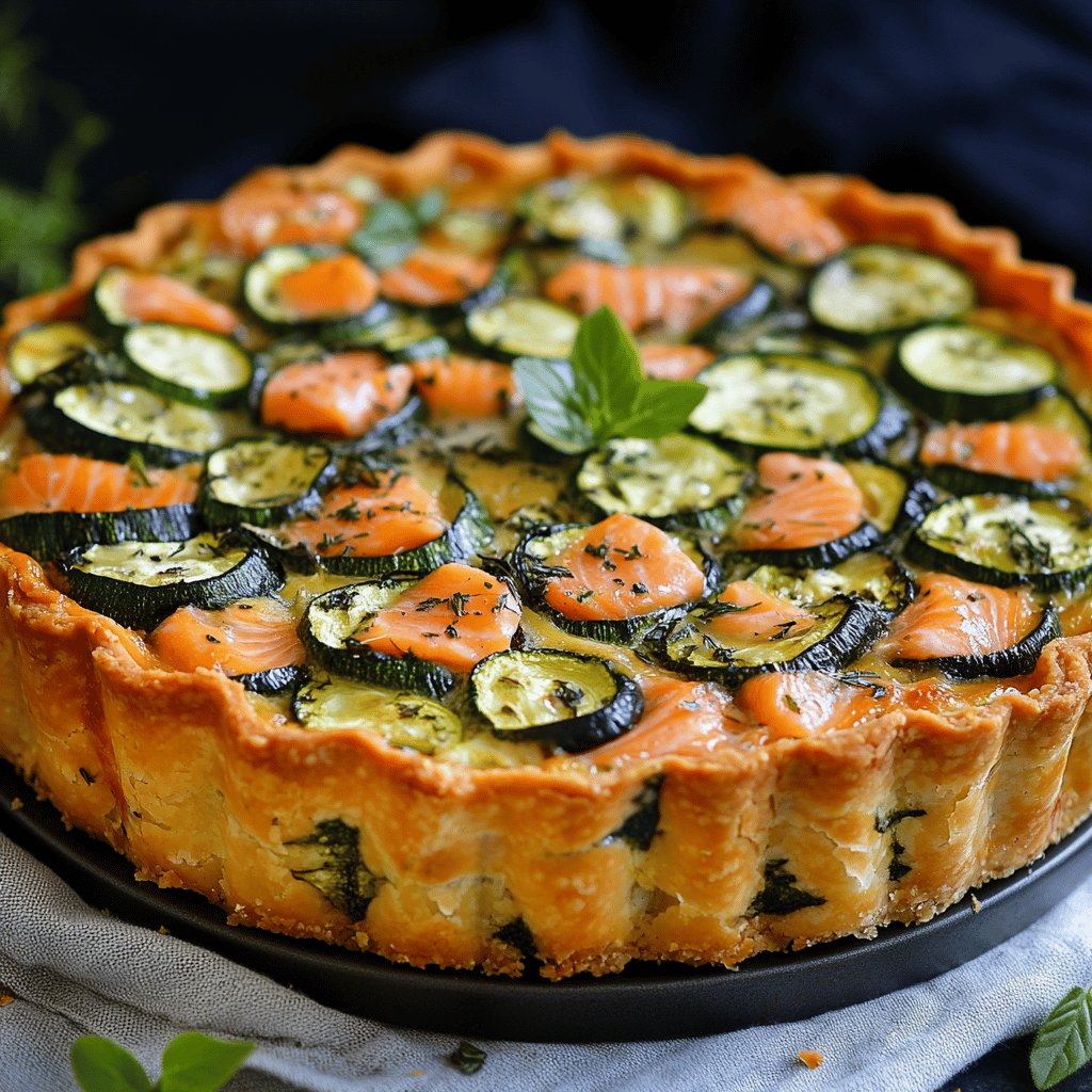 Quiche courgettes et saumon fumé