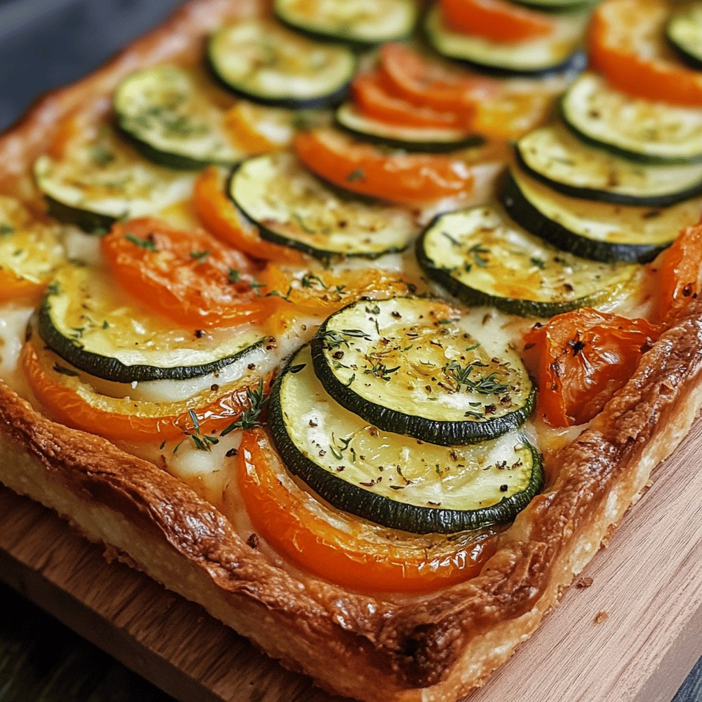 Tarte courgettes tomates à la moutarde