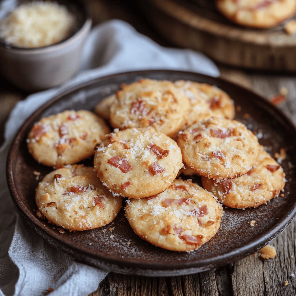 Cookies salés au jambon et parmesan