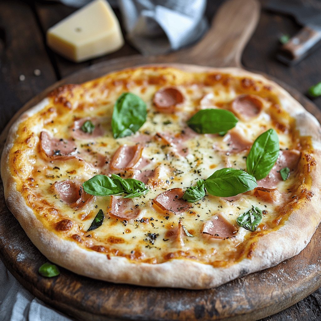 Pizza au jambon et fromage