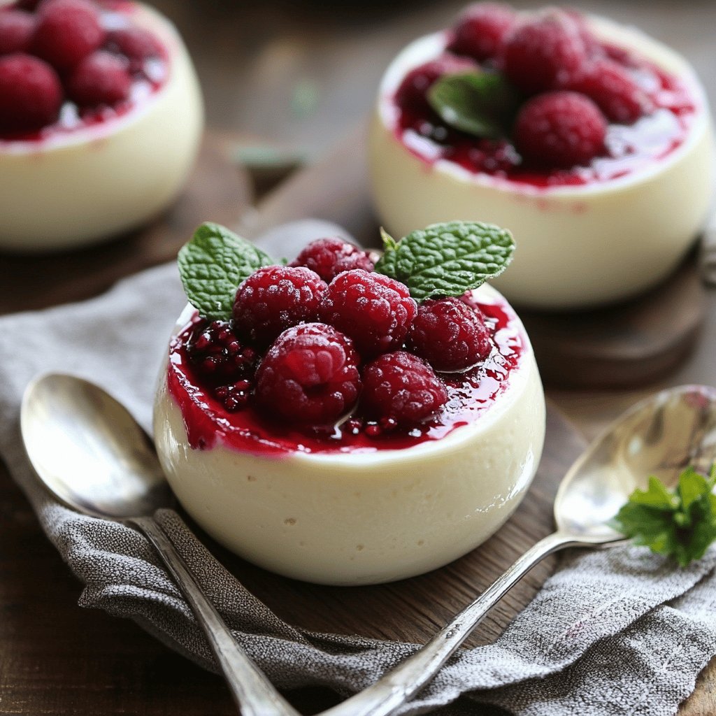 Panna cotta framboises et spéculoos