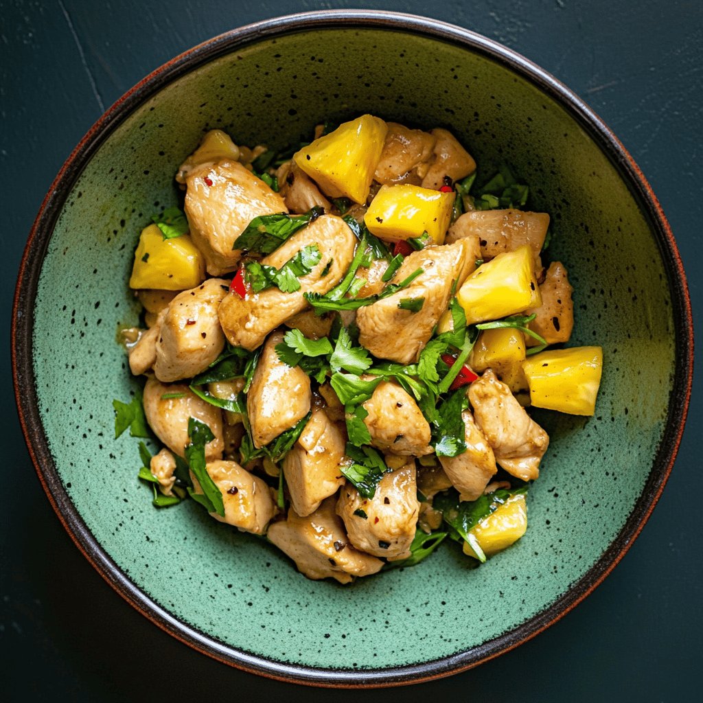 Wok de Poulet à l'Ananas