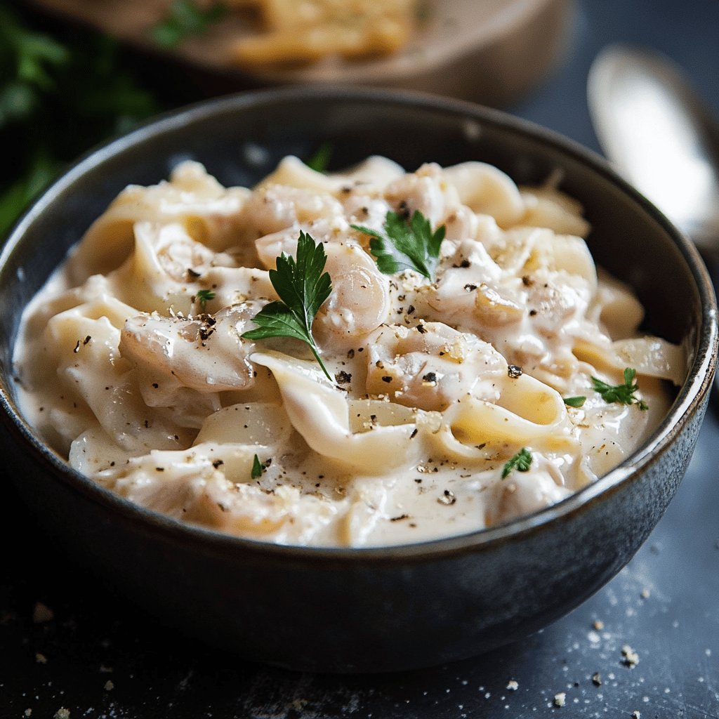 Pâtes au thon et à la crème