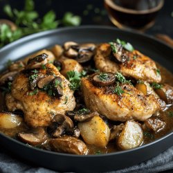 Poulet au Vin Jaune et Morilles