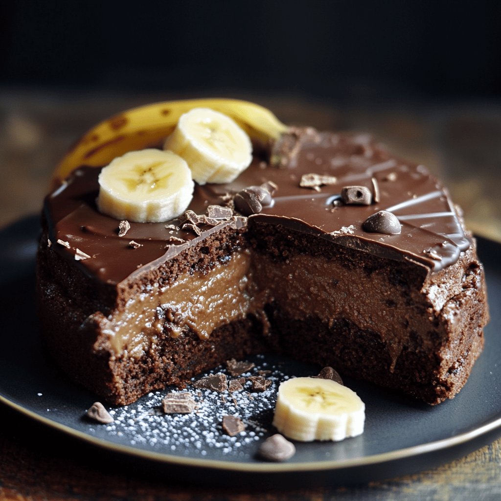 Gâteau au yaourt banane chocolat