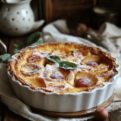 Clafoutis aux pêches et cannelle