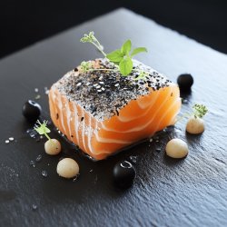 Pavé de saumon aux poireaux