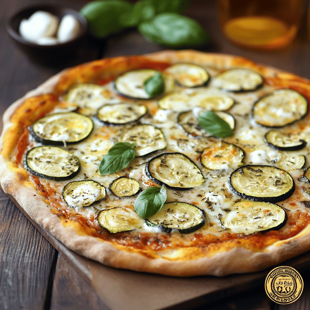 Pizza courgettes et mozzarella