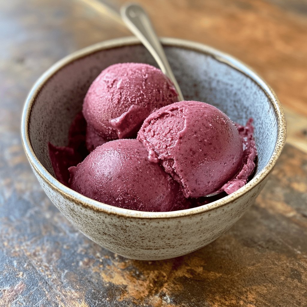 Sorbet aux framboises maison