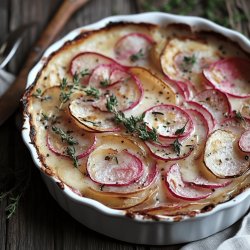 Gratin de radis roses