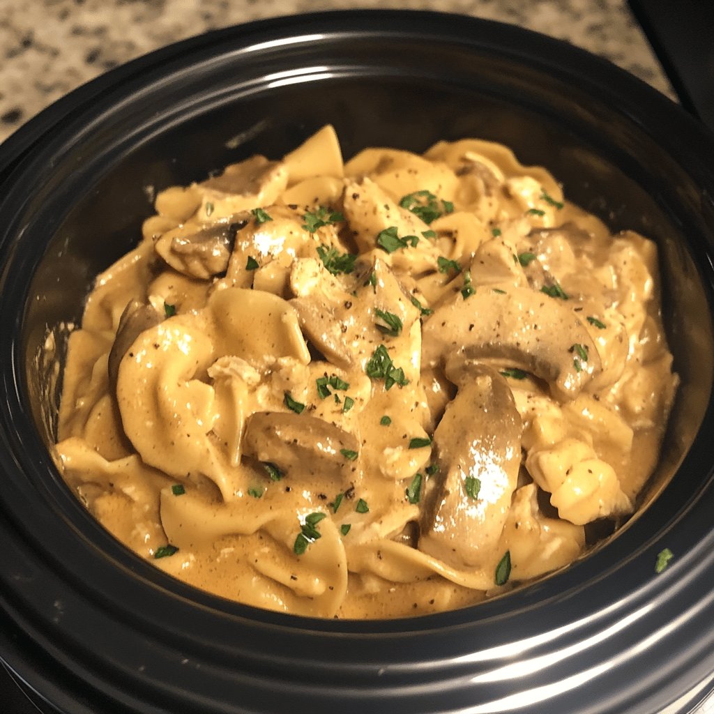 Slow Cooker Chicken Stroganoff