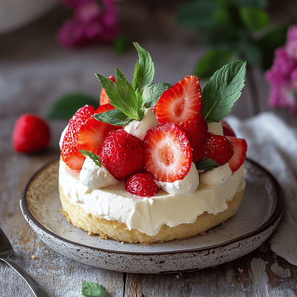 Charlotte aux fraises et fromage blanc