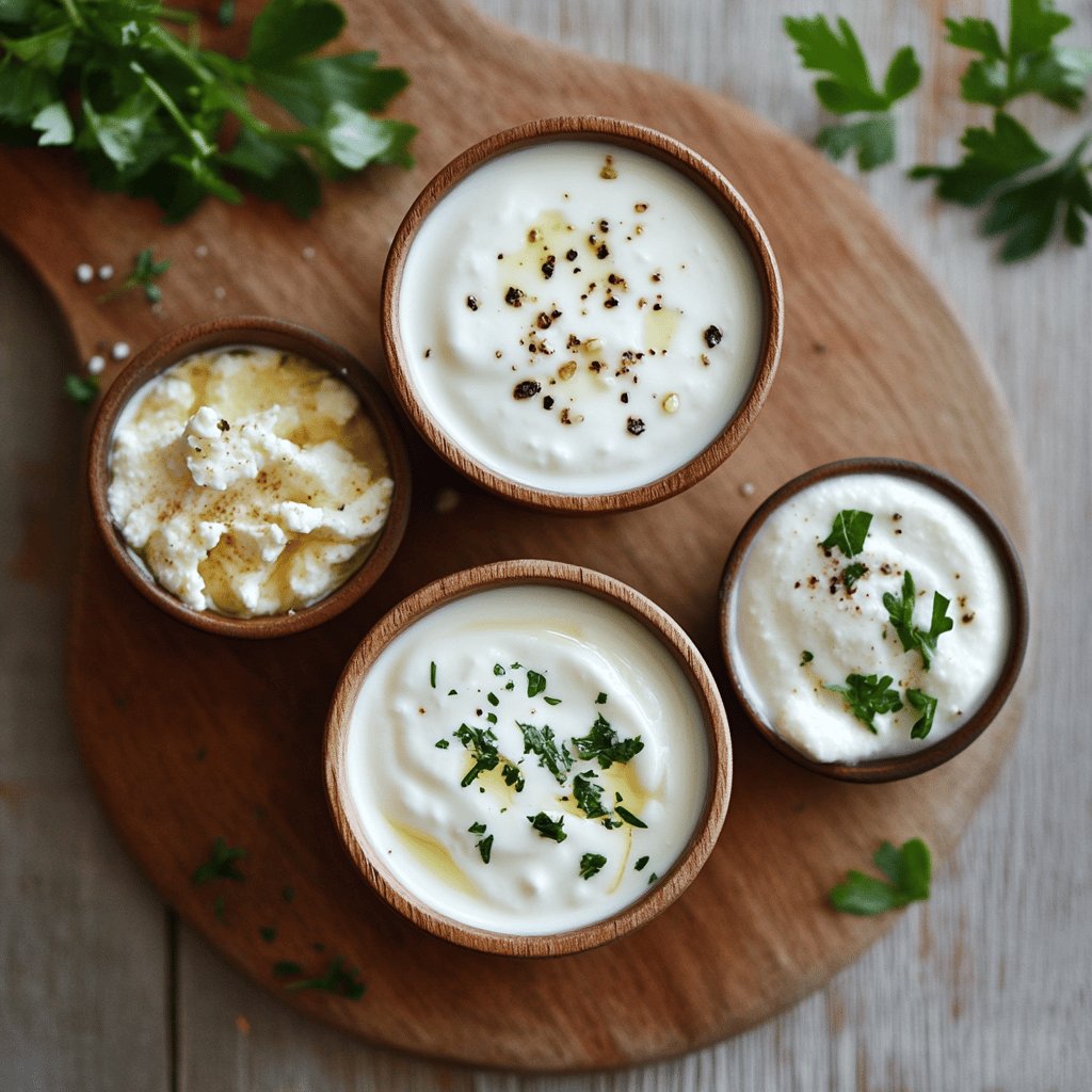 Sauces variées au fromage blanc