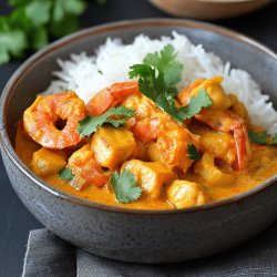 Crevettes au curry coco