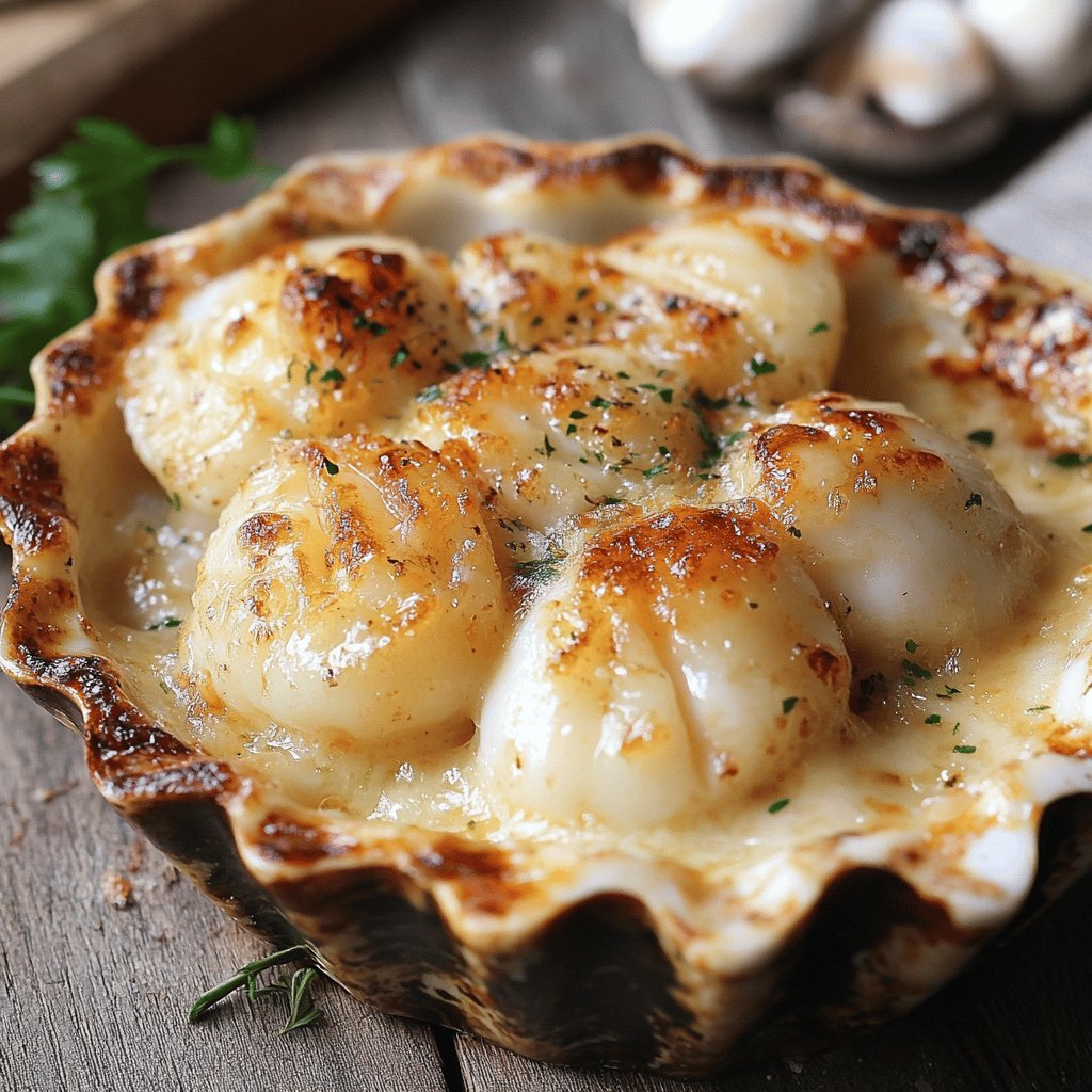 Coquilles Saint-Jacques gratinées