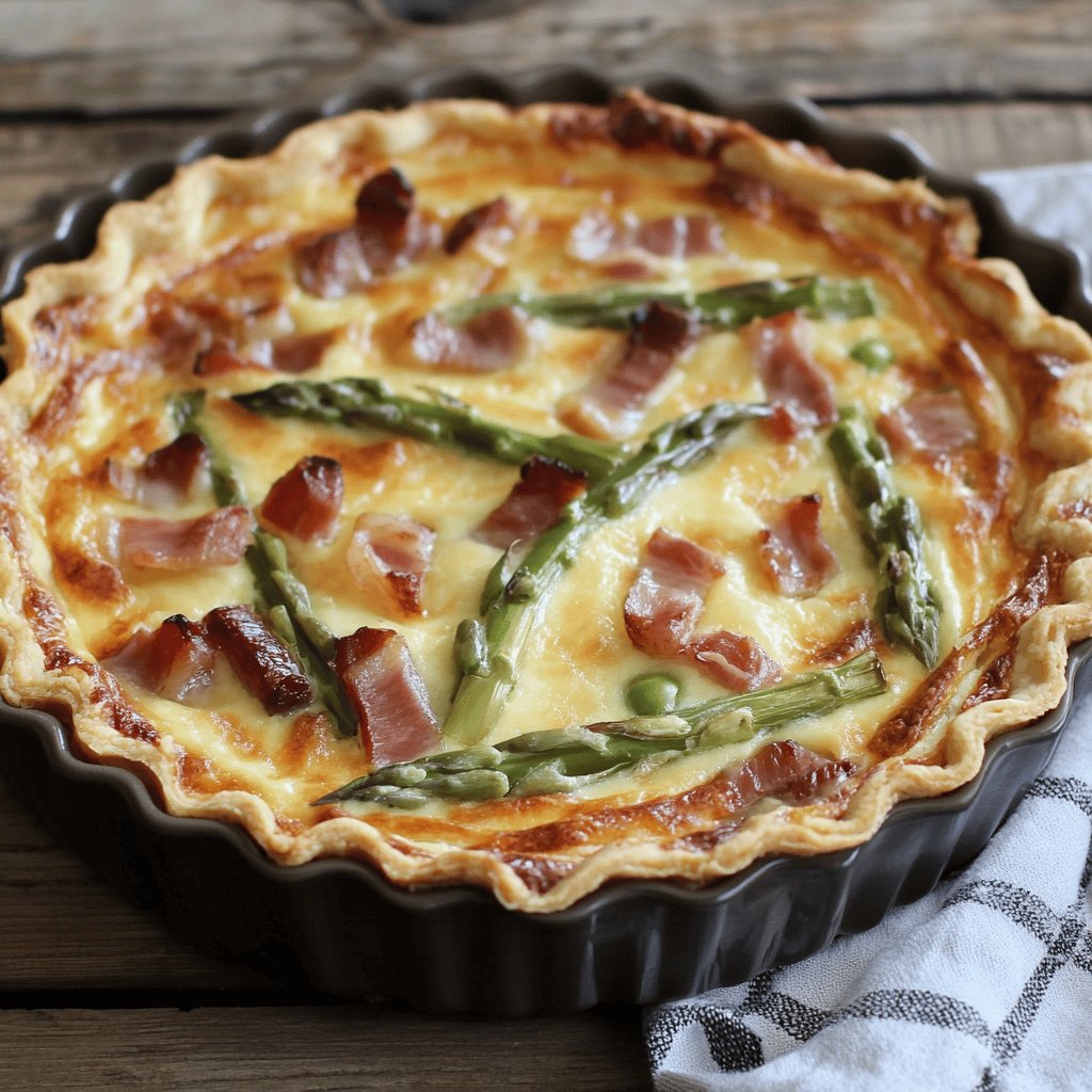 Quiche aux asperges et lardons