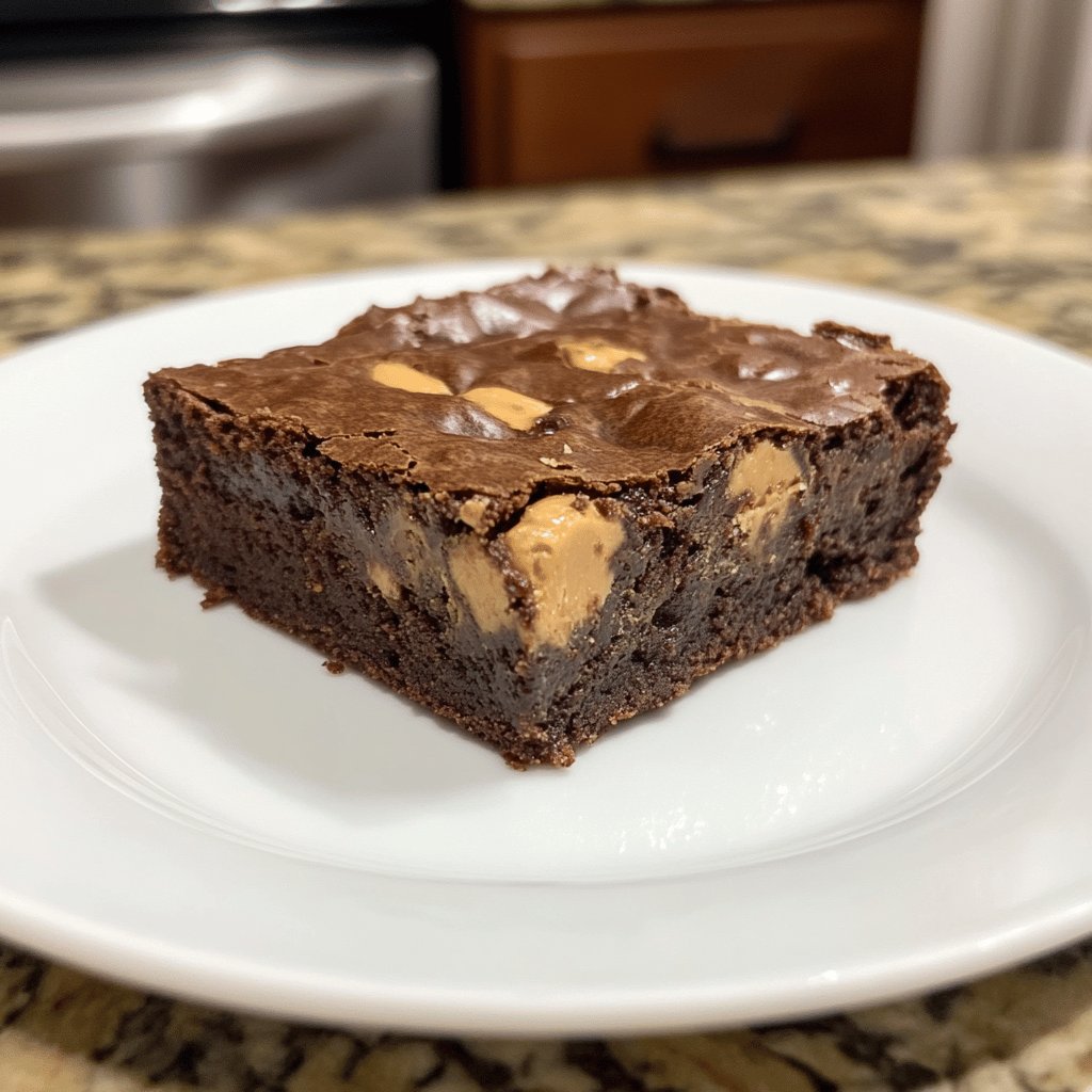 Chewy Peanut Butter Brownies