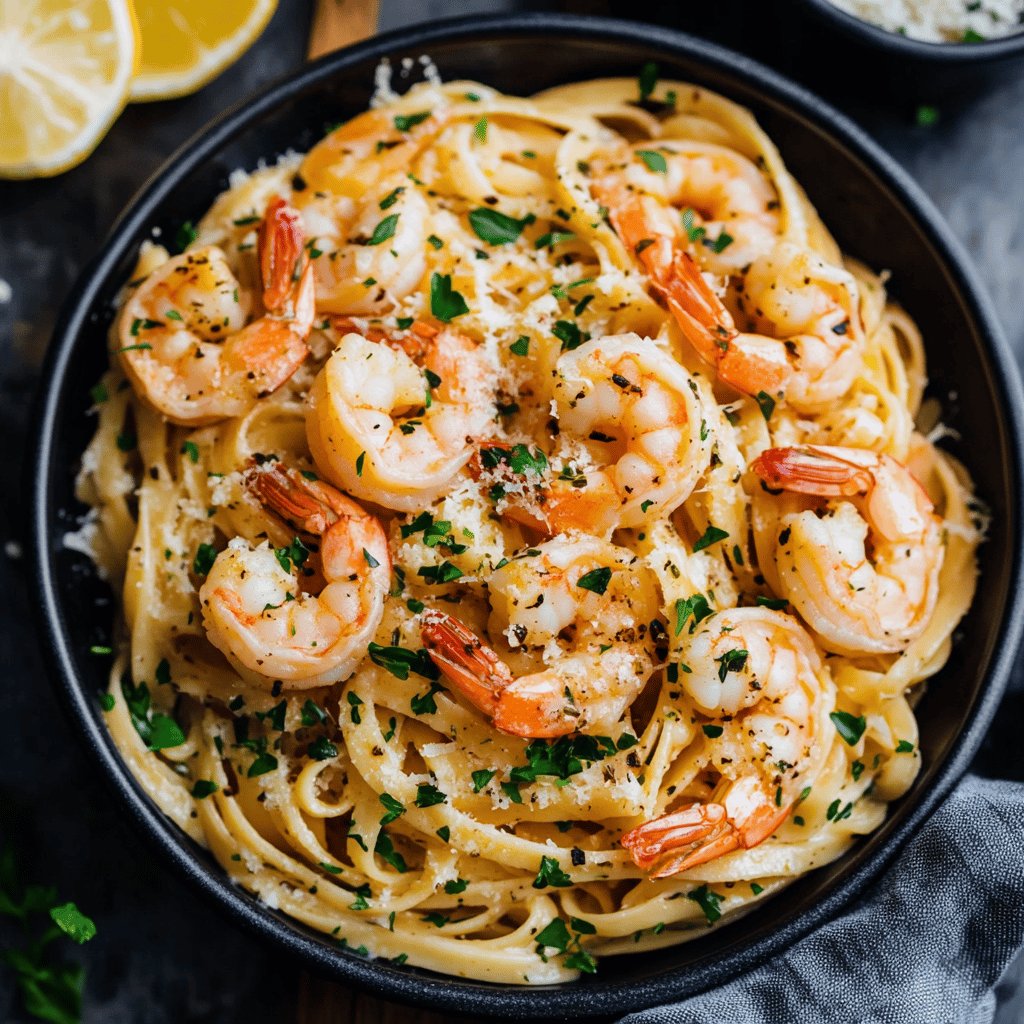 Garlic Shrimp Linguine