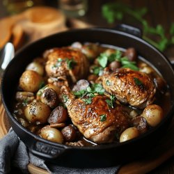 Coq au vin traditionnel