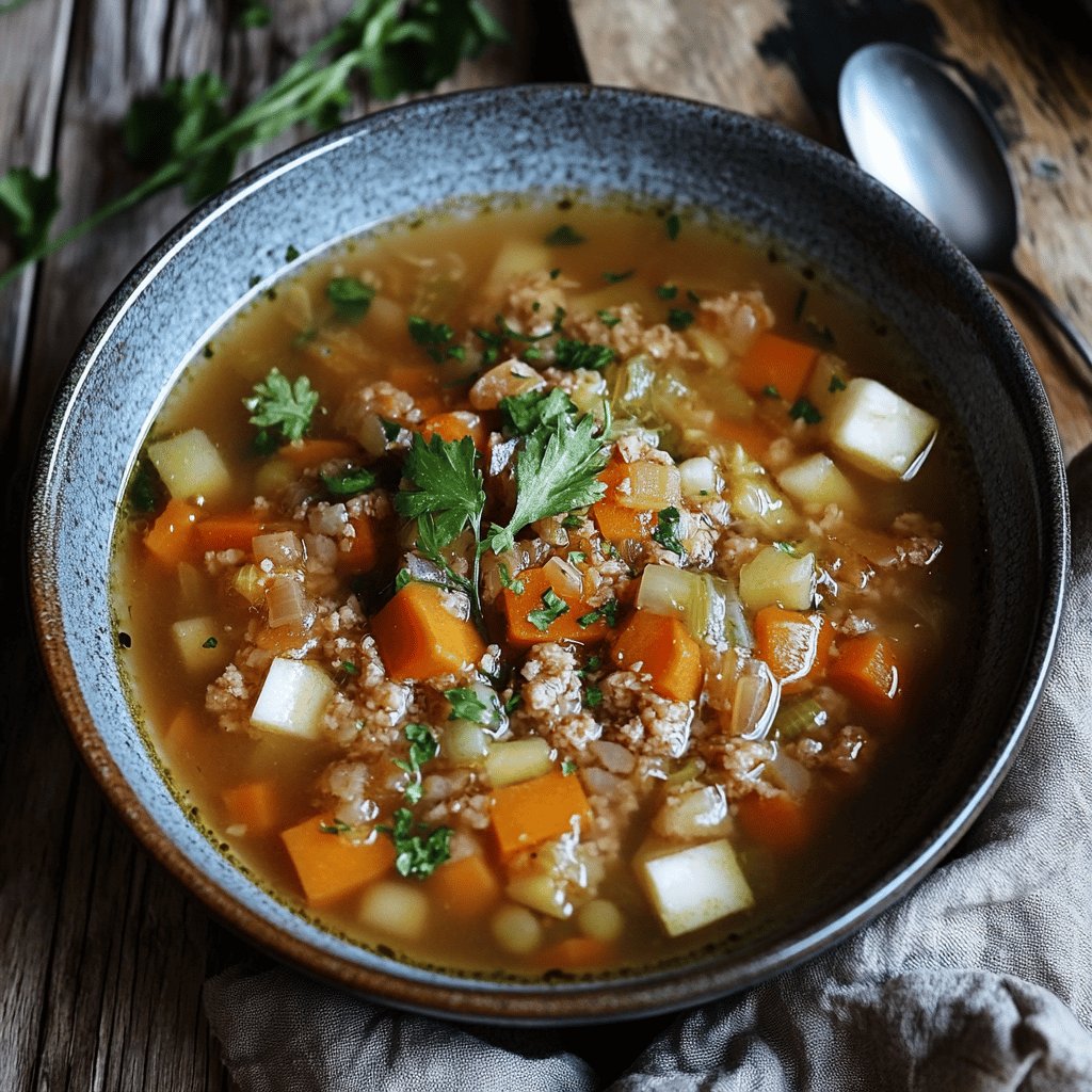 Soupe de régime au chou