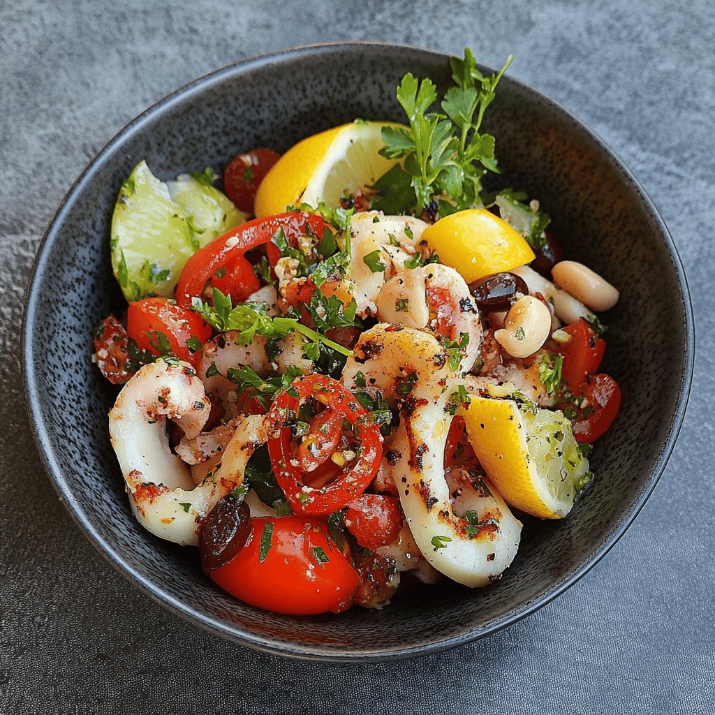 Salade de poulpe mariné provençale