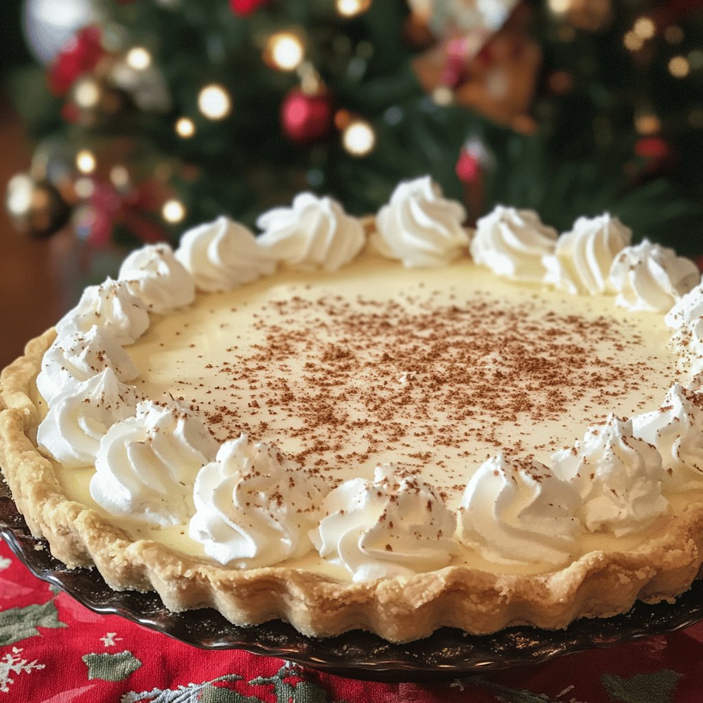 Creamy Holiday Eggnog Pie