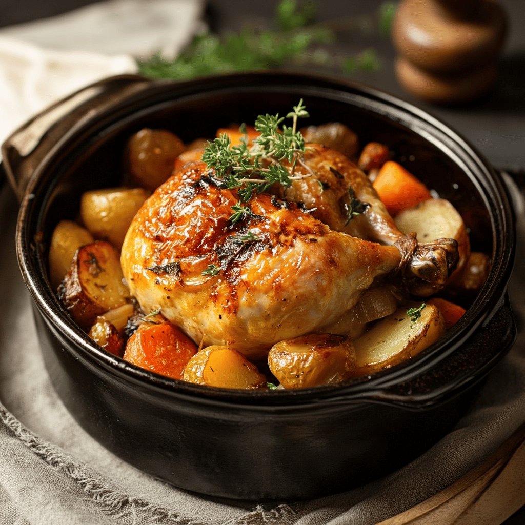 Poulet cocotte aux légumes