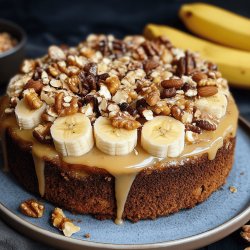 Gâteau banane et noix au yaourt