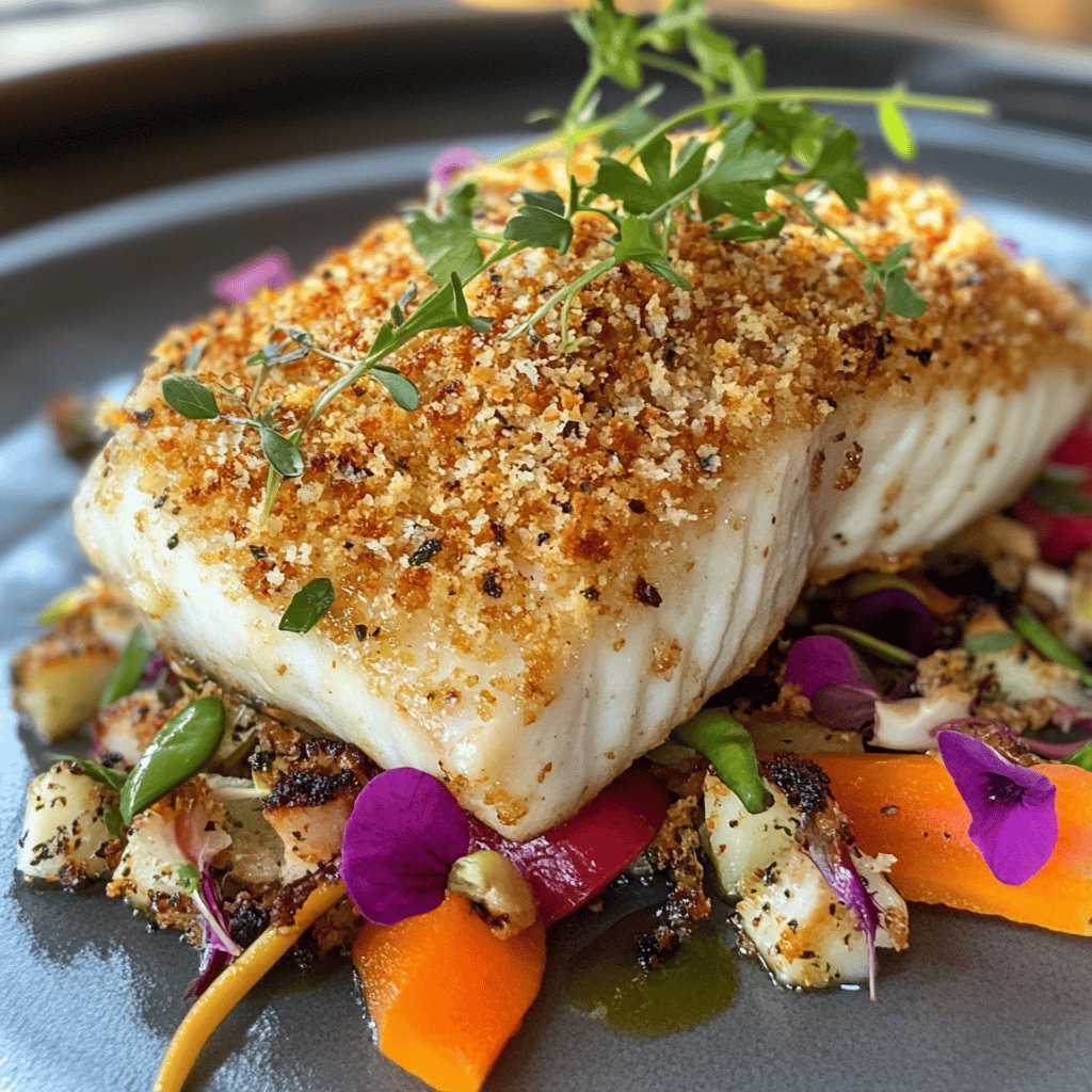 Crispy Panko Baked Halibut