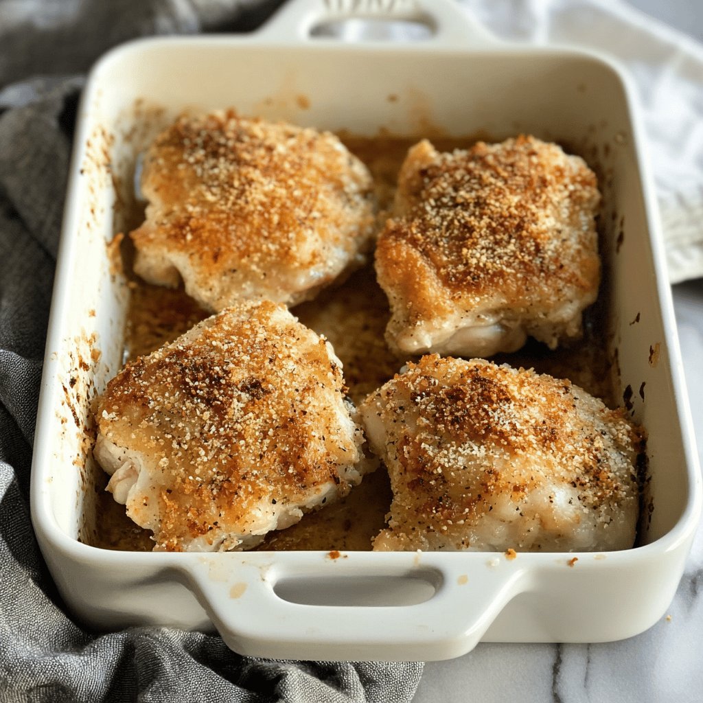 Crispy Oven Baked Chicken Thighs