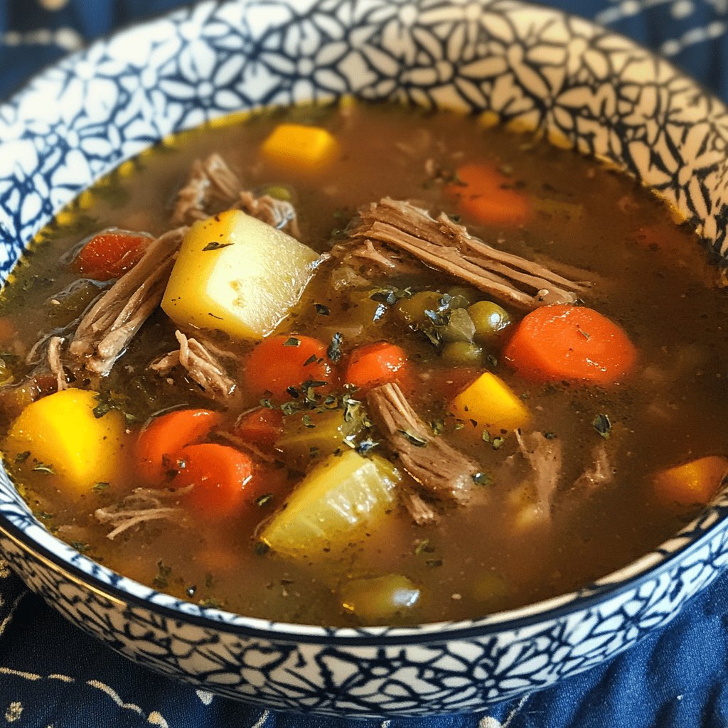 Slow Cooker Beef and Vegetable Soup