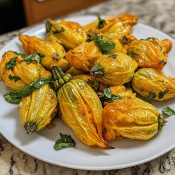 Roasted Stuffed Squash Blossoms